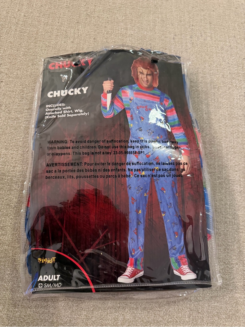 Spirit Halloween Adult Chucky Costume- NEW